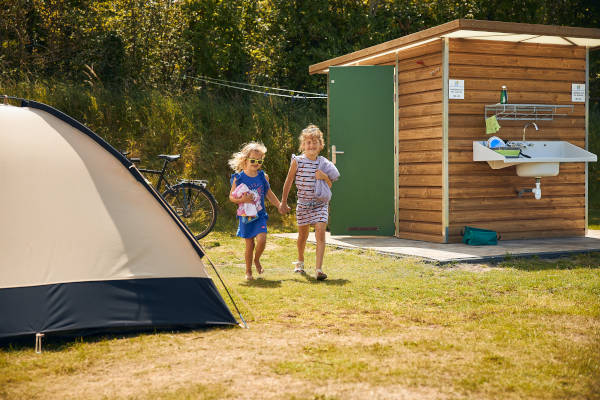 Privé sanitair bij de camping